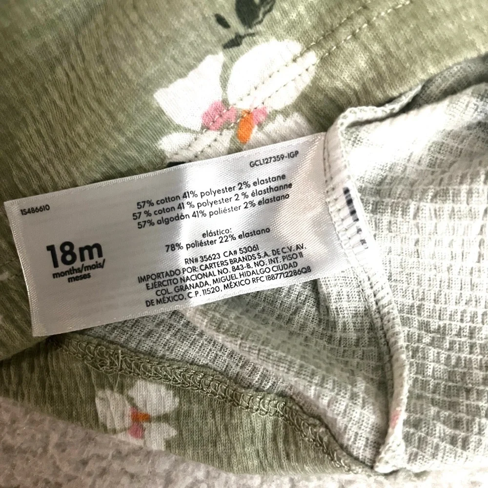 Carter's Sage Floral Diaper Cover and Headband Set